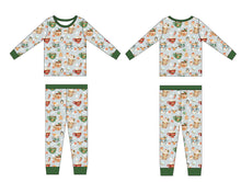 Load image into Gallery viewer, Grey Cocoa Cups 2-Piece Long Sleeve Pjs