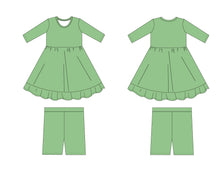 Load image into Gallery viewer, Grassy Green Girls Dress with bottoms
