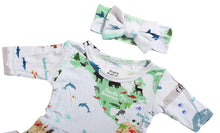 Load image into Gallery viewer, World Map Bamboo Headband