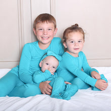 Load image into Gallery viewer, Tidal Teal Long Sleeve Romper