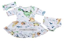 Load image into Gallery viewer, World Map Girls Dress with bottoms