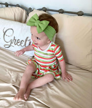 Load image into Gallery viewer, Christmas Green Stripes Bamboo Headband