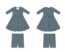 Load image into Gallery viewer, Stormy Sky Girls Dress with bottoms