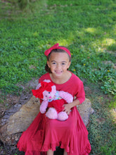 Load image into Gallery viewer, Solid Red Girls Dress
