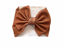 Load image into Gallery viewer, Brown Cream Cocoa Cups Big Bow Headband
