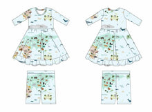 Load image into Gallery viewer, World Map Girls Dress with bottoms