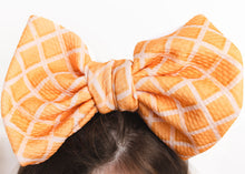 Load image into Gallery viewer, Ice Cream Waffle Cone Big Bow Headband