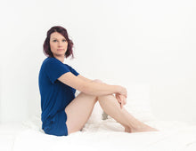 Load image into Gallery viewer, Luna Lights Navy Blue Women's Short Sleeve top