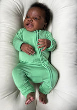 Load image into Gallery viewer, Grassy Green Long Sleeve Romper
