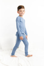 Load image into Gallery viewer, Steel Blue Long Sleeve 2 Piece Pjs