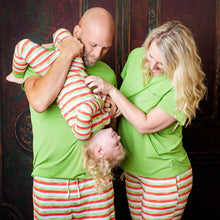 Load image into Gallery viewer, Christmas Green Stripes Men's Short Sleeve top