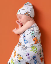 Load image into Gallery viewer, Zoomie Zots Swaddle with Hat