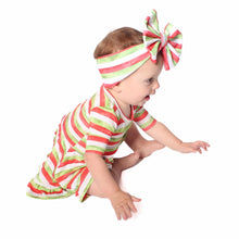 Load image into Gallery viewer, Christmas Stripes Girls Dress with bottoms