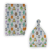 Load image into Gallery viewer, Zoomie Zots Swaddle with Hat