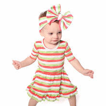 Load image into Gallery viewer, Christmas Stripes Big Bow Headband