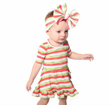 Load image into Gallery viewer, Christmas Stripes Big Bow Headband