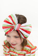 Load image into Gallery viewer, Christmas Stripes Big Bow Headband