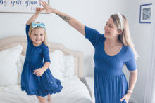 Load image into Gallery viewer, Navy Blue Girls Dress
