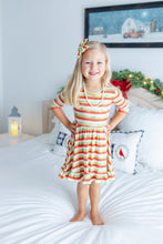 Load image into Gallery viewer, Christmas Stripes Girls Dress with bottoms