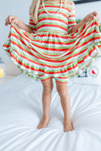 Load image into Gallery viewer, Christmas Stripes Girls Dress with bottoms