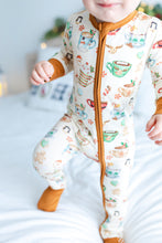 Load image into Gallery viewer, Cream Cocoa Cups Long Sleeve Romper