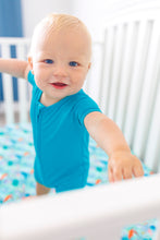 Load image into Gallery viewer, Tidal Teal Shorts Romper