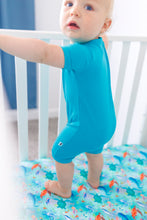 Load image into Gallery viewer, Tidal Teal Shorts Romper