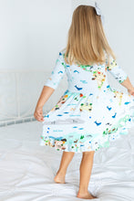 Load image into Gallery viewer, World Map Girls Dress with bottoms