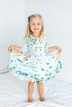 Load image into Gallery viewer, World Map Girls Dress with bottoms