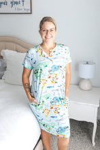 Load image into Gallery viewer, World Map Short Sleeve Women's nightgown