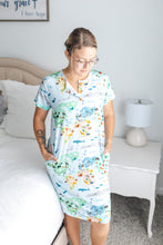 Load image into Gallery viewer, World Map Short Sleeve Women's nightgown