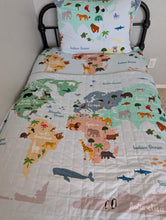 Load image into Gallery viewer, World Map Adult Quilted Blanket