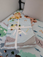 Load image into Gallery viewer, World Map Adult Quilted Blanket