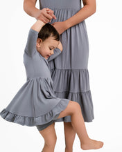 Load image into Gallery viewer, Groovy Grey Girls Dress with bottoms