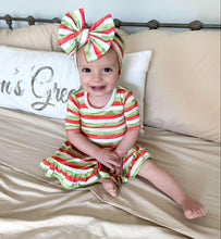 Load image into Gallery viewer, Christmas Stripes Big Bow Headband