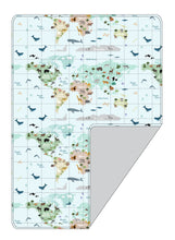 Load image into Gallery viewer, World Map Adult Quilted Blanket
