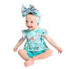 Load image into Gallery viewer, Ocean Oasis 3-Piece Peplum Set