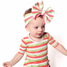 Load image into Gallery viewer, Christmas Stripes Big Bow Headband