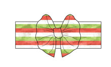 Load image into Gallery viewer, Christmas Stripes Big Bow Headband