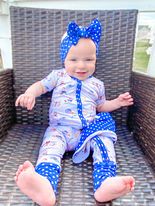 Load image into Gallery viewer, Nursery Rhymes Blue Dots Headband