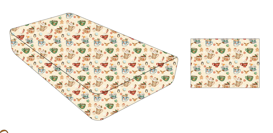 Cream Cocoa Cups Twin Fitted Sheet Plus Pillowcase