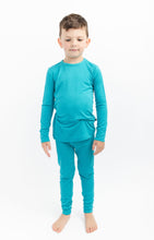 Load image into Gallery viewer, Tidal Teal Long Sleeve 2 Piece Pjs
