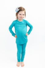 Load image into Gallery viewer, Tidal Teal Long Sleeve 2 Piece Pjs
