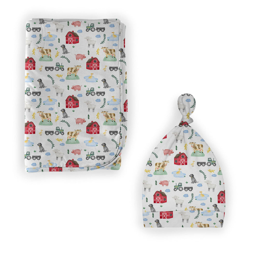Friendly Farm Swaddle with Hat