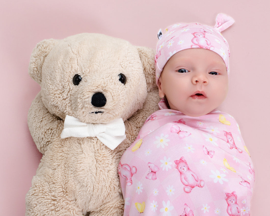 Blayklee Bear Swaddle with Hat