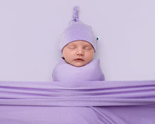 Load image into Gallery viewer, Lavender Lillies Swaddle with Hat
