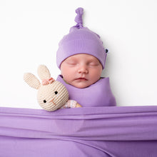 Load image into Gallery viewer, Lavender Lillies Swaddle with Hat
