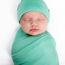 Load image into Gallery viewer, Minty Mint Swaddle with Hat
