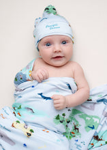 Load image into Gallery viewer, World Map Swaddle with Hat
