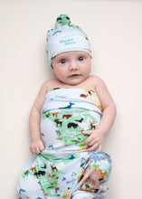Load image into Gallery viewer, World Map Swaddle with Hat
